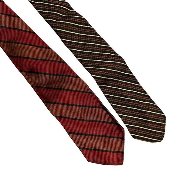 Vintage 60s Knox 5th Ave Striped Silk Ties - Picture 2 of 10